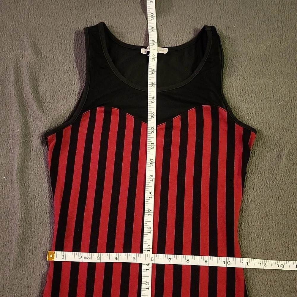 💙STRIPPED & MESH DRESS - Picture 3 of 7